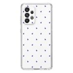 Manitoba Samsung Galaxy A53 ile Uyumlu Baskılı Yumuşak Silikon Şeffaf Telefon Kılıfı, Mor Kalp Deseni