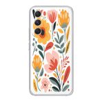 Manitoba Samsung Galaxy A54 ile Uyumlu Baskılı Yumuşak Silikon Şeffaf Telefon Kılıfı, Çiçek Deseni