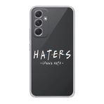 Manitoba Samsung Galaxy A55 ile Uyumlu Haters Tasarımlı Şeffaf Telefon Kılıfı, Çok Renkli
