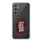 Manitoba Samsung Galaxy A55 Uyumlu Baskılı Yumuşak Silikon Şeffaf Telefon Kılıfı, Kırmızı Desen