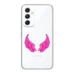 Manitoba Samsung Galaxy A55 Uyumlu Melek Kanadı Tasarımlı Şeffaf Telefon Kılıfı, Silikon, Çok Renkli
