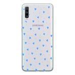 Manitoba Samsung Galaxy A70 ile Uyumlu Minik Kalpler Tasarımlı Baskılı Şeffaf Telefon Kılıfı