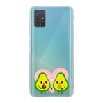 Manitoba Samsung Galaxy A71 ile Uyumlu Baskılı Yumuşak Silikon Şeffaf Telefon Kılıfı, Avokado Deseni