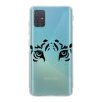 Manitoba Samsung Galaxy A71 ile Uyumlu Baskılı Yumuşak Silikon Şeffaf Telefon Kılıfı, Kaplan Deseni