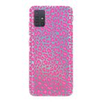 Manitoba Samsung Galaxy A71 ile Uyumlu Baskılı Yumuşak Silikon Şeffaf Telefon Kılıfı, Leopar Desen, Pembe