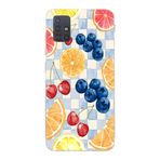 Manitoba Samsung Galaxy A71 ile Uyumlu Baskılı Yumuşak Silikon Şeffaf Telefon Kılıfı, Meyve Deseni