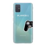 Manitoba Samsung Galaxy A71 ile Uyumlu Baskılı Yumuşak Silikon Şeffaf Telefon Kılıfı, Player 1 Desen
