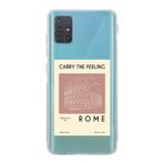 Manitoba Samsung Galaxy A71 ile Uyumlu Baskılı Yumuşak Silikon Şeffaf Telefon Kılıfı, Rome Deseni