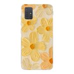 Manitoba Samsung Galaxy A71 ile Uyumlu Baskılı Yumuşak Silikon Şeffaf Telefon Kılıfı, Sarı Çiçek Deseni