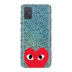 Manitoba Samsung Galaxy A71 ile Uyumlu Kalp Tasarımlı Şeffaf Telefon Kılıfı, Çok Renkli
