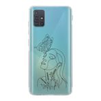Manitoba Samsung Galaxy A71 ile Uyumlu Soyut Sanat Tasarımlı Şeffaf Telefon Kılıfı, Çok Renkli