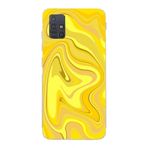 Manitoba Samsung Galaxy A71 Uyumlu Sarı Desen Tasarımlı Şeffaf Telefon Kılıfı