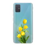 Manitoba Samsung Galaxy A71 Uyumlu Sarı Lale Tasarımlı Şeffaf Telefon Kılıfı
