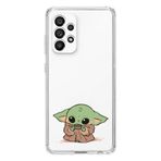 Manitoba Samsung Galaxy A72 Uyumlu Baby Yoda Tasarımlı Baskılı Şeffaf Telefon Kılıfı
