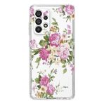 Manitoba Samsung Galaxy A73 ile Uyumlu Baskılı Yumuşak Silikon Şeffaf Telefon Kılıfı, Çiçek Desen
