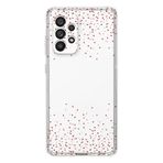 Manitoba Samsung Galaxy A73 ile Uyumlu Baskılı Yumuşak Silikon Şeffaf Telefon Kılıfı, Kalp Deseni