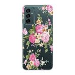 Manitoba Samsung Galaxy M13/M23 ile Uyumlu Baskılı Yumuşak Silikon Şeffaf Telefon Kılıfı, Çiçek Desen