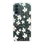 Manitoba Samsung Galaxy M13/M23 ile Uyumlu Baskılı Yumuşak Silikon Şeffaf Telefon Kılıfı, Çiçek Deseni