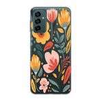 Manitoba Samsung Galaxy M13/M23 Uyumlu Baskılı Yumuşak Silikon Şeffaf Telefon Kılıfı, Çiçek Desen