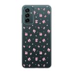 Manitoba Samsung Galaxy M13/M23 Uyumlu Baskılı Yumuşak Silikon Şeffaf Telefon Kılıfı, Pembe Çiçek Desen