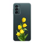 Manitoba Samsung Galaxy M13/M23 Uyumlu Baskılı Yumuşak Silikon Şeffaf Telefon Kılıfı, Sarı Lale Deseni