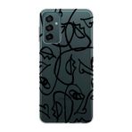 Manitoba Samsung Galaxy M13/M23 Uyumlu Baskılı Yumuşak Silikon Şeffaf Telefon Kılıfı, Siyah Desen