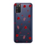 Manitoba Samsung Galaxy M13/M23 Uyumlu Baskılı Yumuşak Silikon Şeffaf Telefon Kılıfı, Uğur Böceği ve Kalp Deseni