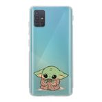 Manitoba Samsung Galaxy M31S ile Uyumlu Baby Yoda Tasarımlı Şeffaf Telefon Kılıfı, Çok Renkli