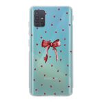 Manitoba Samsung Galaxy M31S ile Uyumlu Baskılı Yumuşak Silikon Şeffaf Telefon Kılıfı, Kırmızı Kalp Desenli