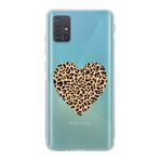 Manitoba Samsung Galaxy M31S ile Uyumlu Baskılı Yumuşak Silikon Şeffaf Telefon Kılıfı, Leopar Desen
