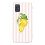 Manitoba Samsung Galaxy M31S ile Uyumlu Baskılı Yumuşak Silikon Şeffaf Telefon Kılıfı, Limon Desenli