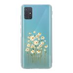 Manitoba Samsung Galaxy M31S ile Uyumlu Baskılı Yumuşak Silikon Şeffaf Telefon Kılıfı, Papatya Deseni