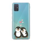 Manitoba Samsung Galaxy M31S ile Uyumlu Baskılı Yumuşak Silikon Şeffaf Telefon Kılıfı, Penguen Deseni