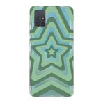 Manitoba Samsung Galaxy M31S ile Uyumlu Baskılı Yumuşak Silikon Şeffaf Telefon Kılıfı, Yeşil Desen