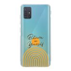 Manitoba Samsung Galaxy M31S ile Uyumlu Believe Tasarımlı Baskılı Şeffaf Telefon Kılıfı