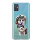 Manitoba Samsung Galaxy M31S ile Uyumlu David Vaporwave Tasarımlı Şeffaf Telefon Kılıfı, Çok Renkli