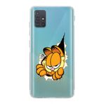 Manitoba Samsung Galaxy M31S ile Uyumlu Garfield Tasarımlı Baskılı Şeffaf Telefon Kılıfı
