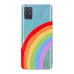 Manitoba Samsung Galaxy M31S ile Uyumlu Gökkuşağı Baskılı Yumuşak Silikon Şeffaf Telefon Kılıfı