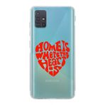 Manitoba Samsung Galaxy M31S ile Uyumlu Home Tasarımlı Şeffaf Telefon Kılıfı, Çok Renkli