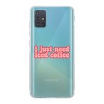 Manitoba Samsung Galaxy M31S ile Uyumlu Iced Coffee Tasarımlı Şeffaf Telefon Kılıfı, Çok Renkli