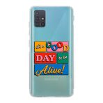 Manitoba Samsung Galaxy M31S ile Uyumlu, Its A Good Day Tasarımlı, Şeffaf Silikon Telefon Kılıfı, Çok Renkli