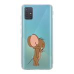 Manitoba Samsung Galaxy M31S ile Uyumlu Jerry Tasarımlı Şeffaf Telefon Kılıfı, Silikon, Çok Renkli