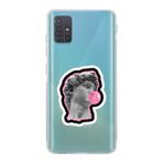 Manitoba Samsung Galaxy M31S ile Uyumlu Michelangelo Tasarımlı Şeffaf Telefon Kılıfı, Silikon, Çok Renkli