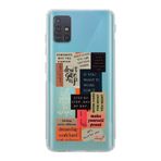 Manitoba Samsung Galaxy M31S ile Uyumlu Motivasyon Kolaj Tasarımlı Şeffaf Telefon Kılıfı, Çok Renkli