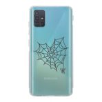 Manitoba Samsung Galaxy M31S ile Uyumlu Örümcek Ağı Tasarımlı Şeffaf Telefon Kılıfı