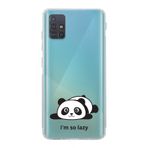 Manitoba Samsung Galaxy M31S ile Uyumlu Panda Tasarımlı Şeffaf Telefon Kılıfı, Çok Renkli