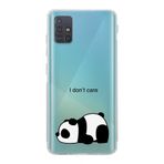 Manitoba Samsung Galaxy M31S ile Uyumlu Panda Tasarımlı Şeffaf Telefon Kılıfı, Silikon, Çok Renkli
