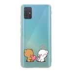 Manitoba Samsung Galaxy M31S ile Uyumlu Sevimli Ayıcıklar Tasarımlı Şeffaf Telefon Kılıfı, Çok Renkli