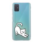Manitoba Samsung Galaxy M31S ile Uyumlu Sevimli Kedi Tasarımlı Şeffaf Telefon Kılıfı