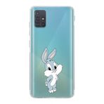 Manitoba Samsung Galaxy M31S ile Uyumlu Sevimli Tavşan Tasarımlı Şeffaf Telefon Kılıfı, Çok Renkli